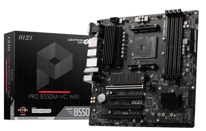 Motherboard MSI PRO B550M-VC WIFI - UPC: Admite procesadores AMD Ryzen™ 3 generación con socket AM4 y futuros procesadores AMD Ryzen™ con actualización de B Motherboard MSI PRO B550M-VC WIFI - UPC: Admite procesadores AMD Ryzen™ 3 generación con socket AM4 y futuros procesadores AMD Ryzen™ con actualización de B